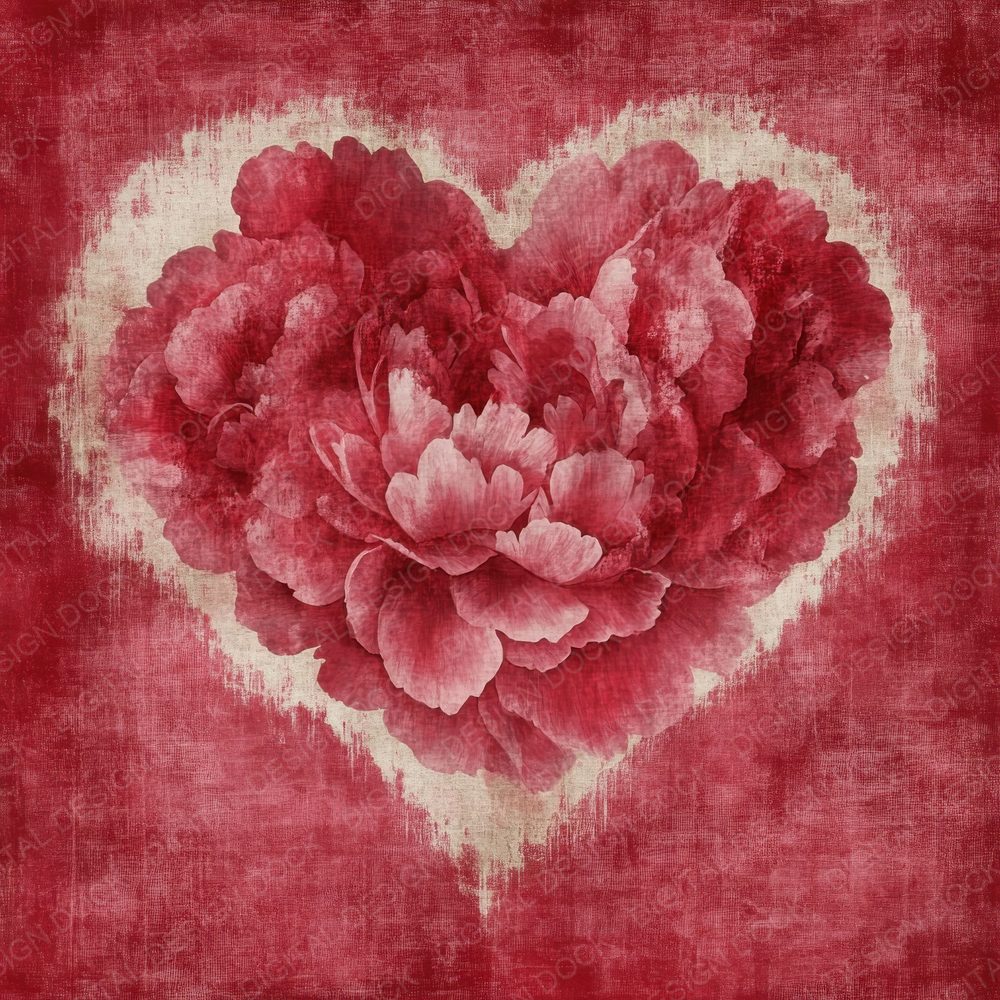 Crimson Peony Bloom Digital Paper Pack (DDD001338)
