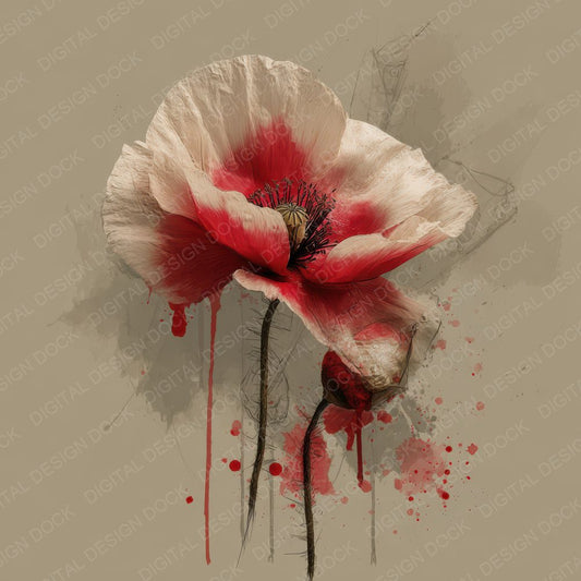 Crimson Poppy Melt Digital Paper Pack (DDD001339)