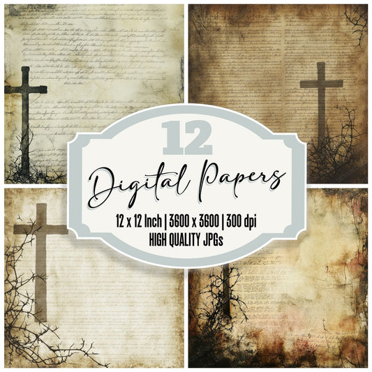 Cross Scripture Thorn Digital Paper Pack (DDD001345)
