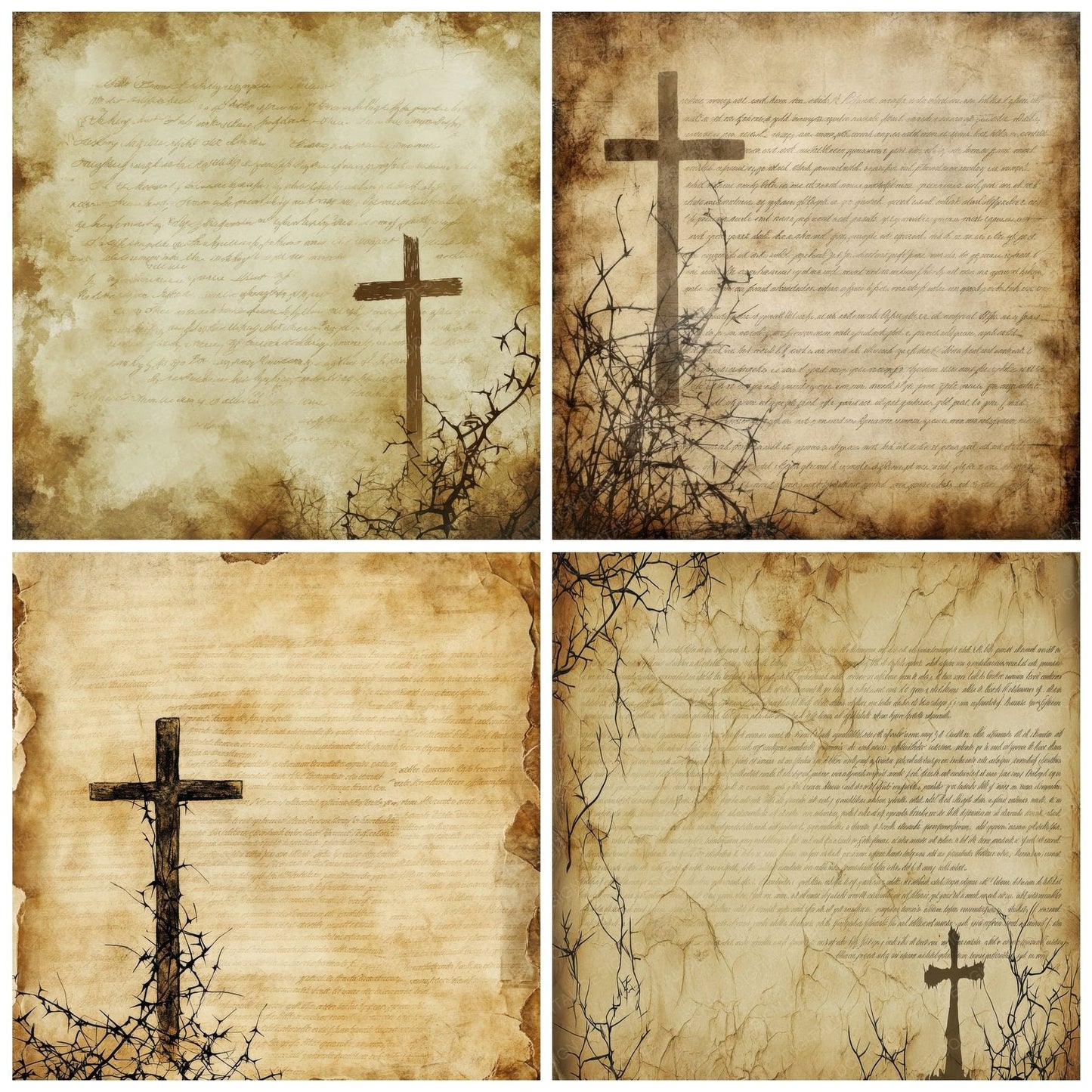 Cross Scripture Thorn Digital Paper Pack (DDD001345)