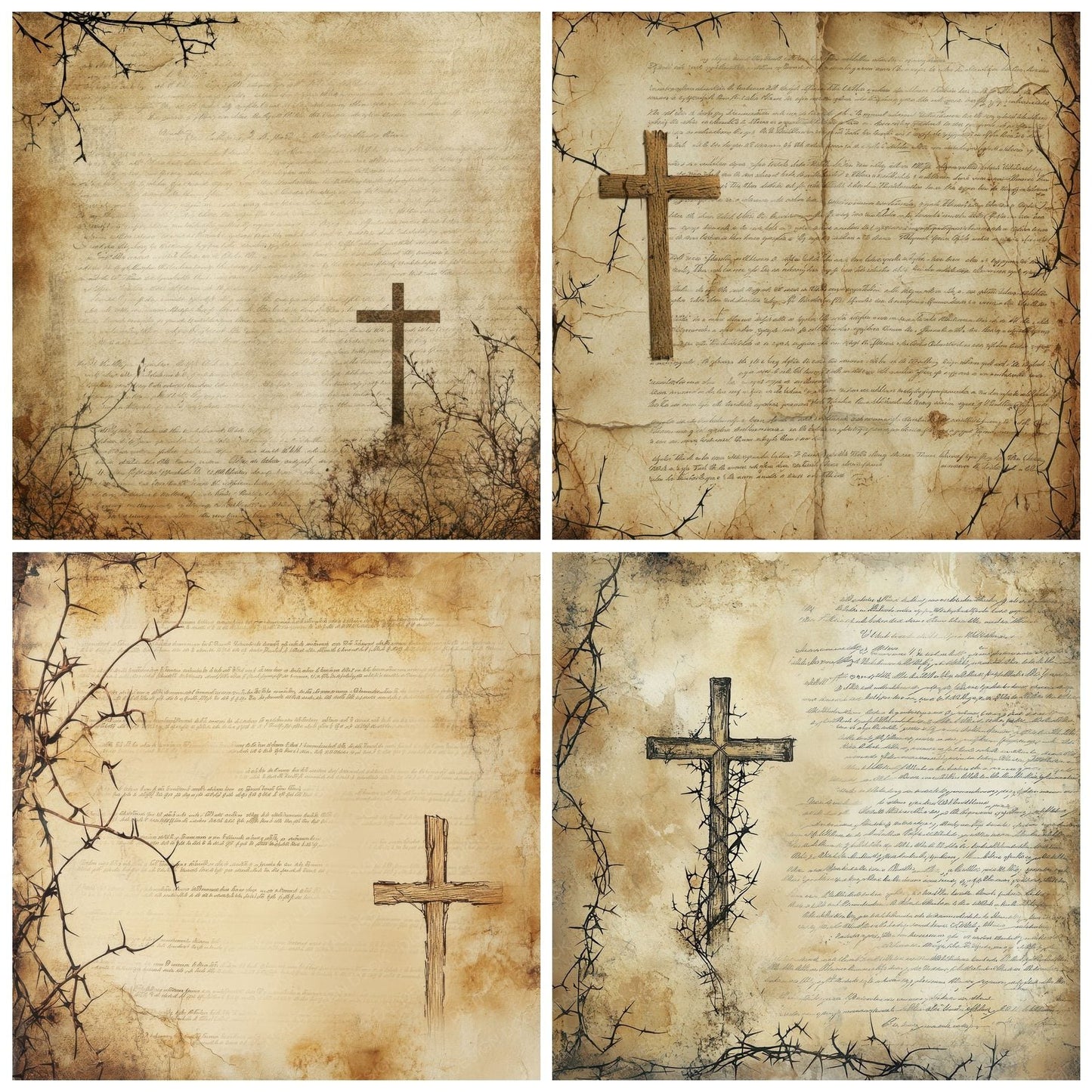 Cross Scripture Thorn Digital Paper Pack (DDD001345)