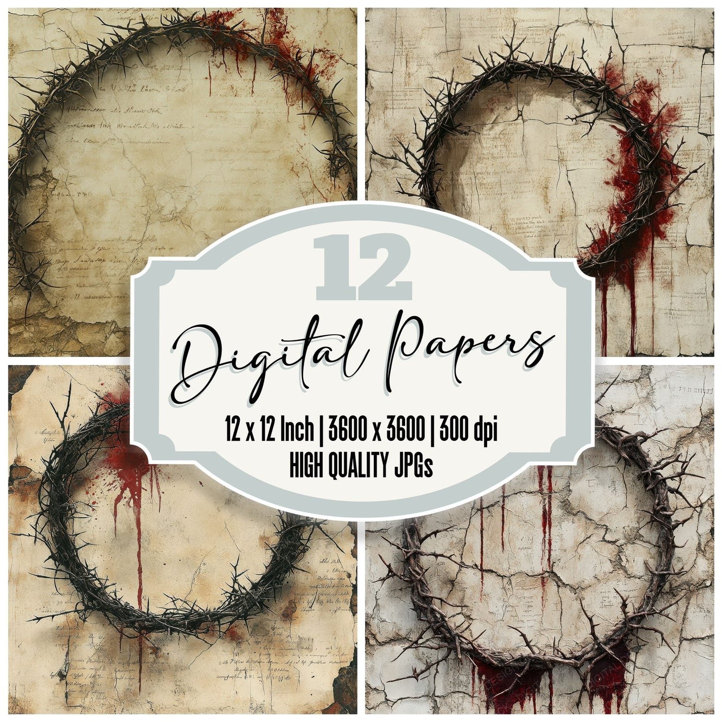 Crown Thorn Latin Digital Paper Pack (DDD001349)