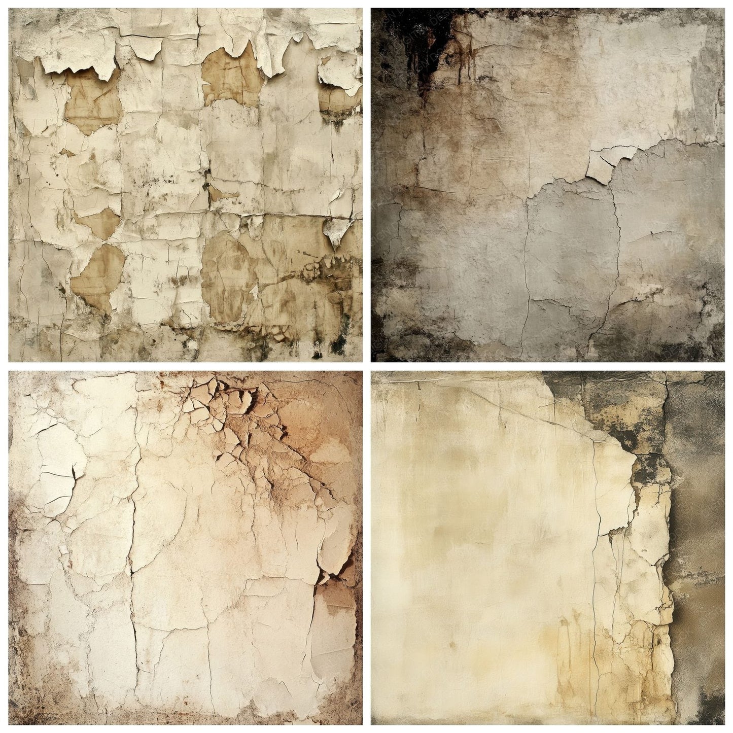 Crumbling Plaster Canvas Background Digital Paper Pack (DDD001351)