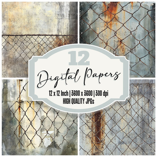 Crushed Chain Link Background Digital Paper Pack (DDD001353)