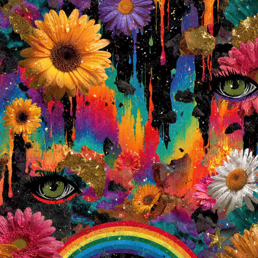 Cry Daisy Glitter Flame Digital Paper Pack (DDD001355)