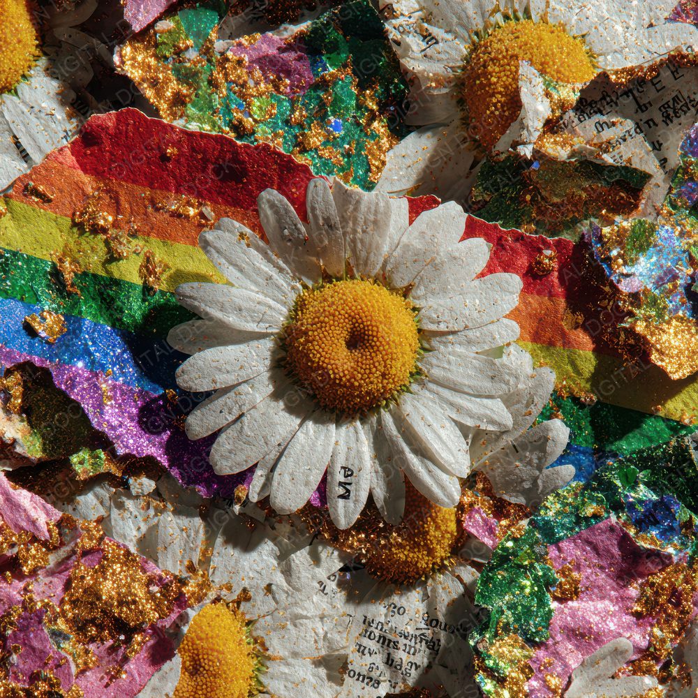 Cry Daisy Glitter Flame Digital Paper Pack (DDD001355)