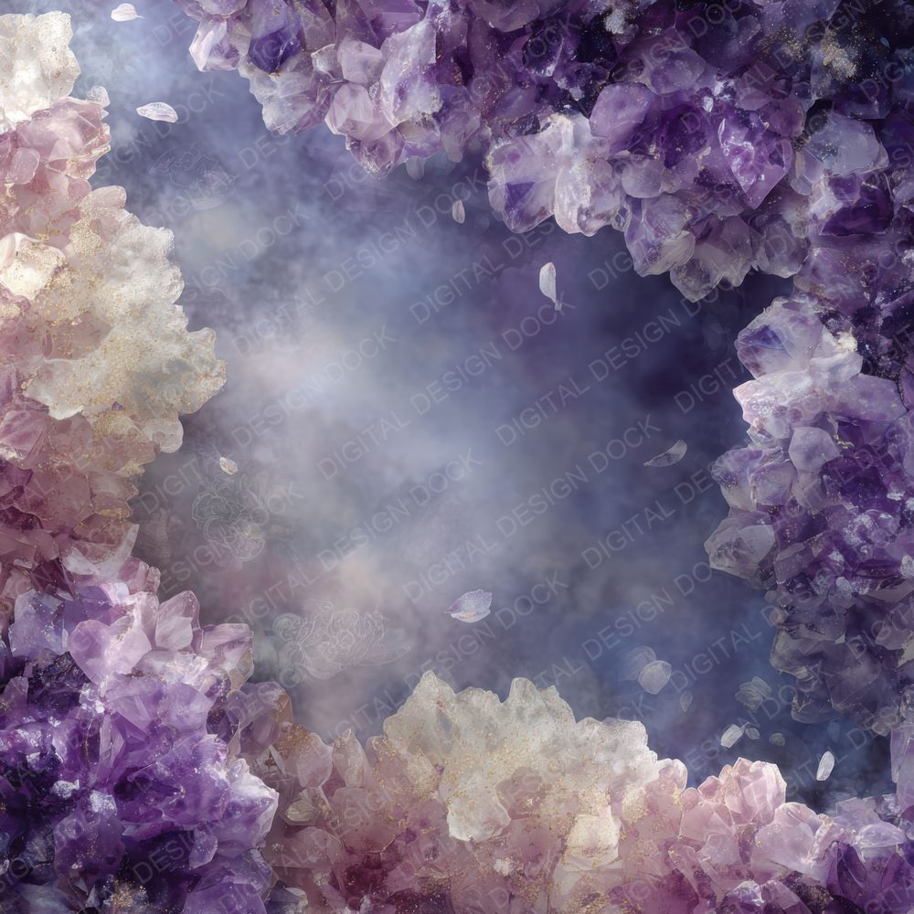 CrystalBorder Rose Amethyst Script Dust Digital Paper Pack (DDD001360)