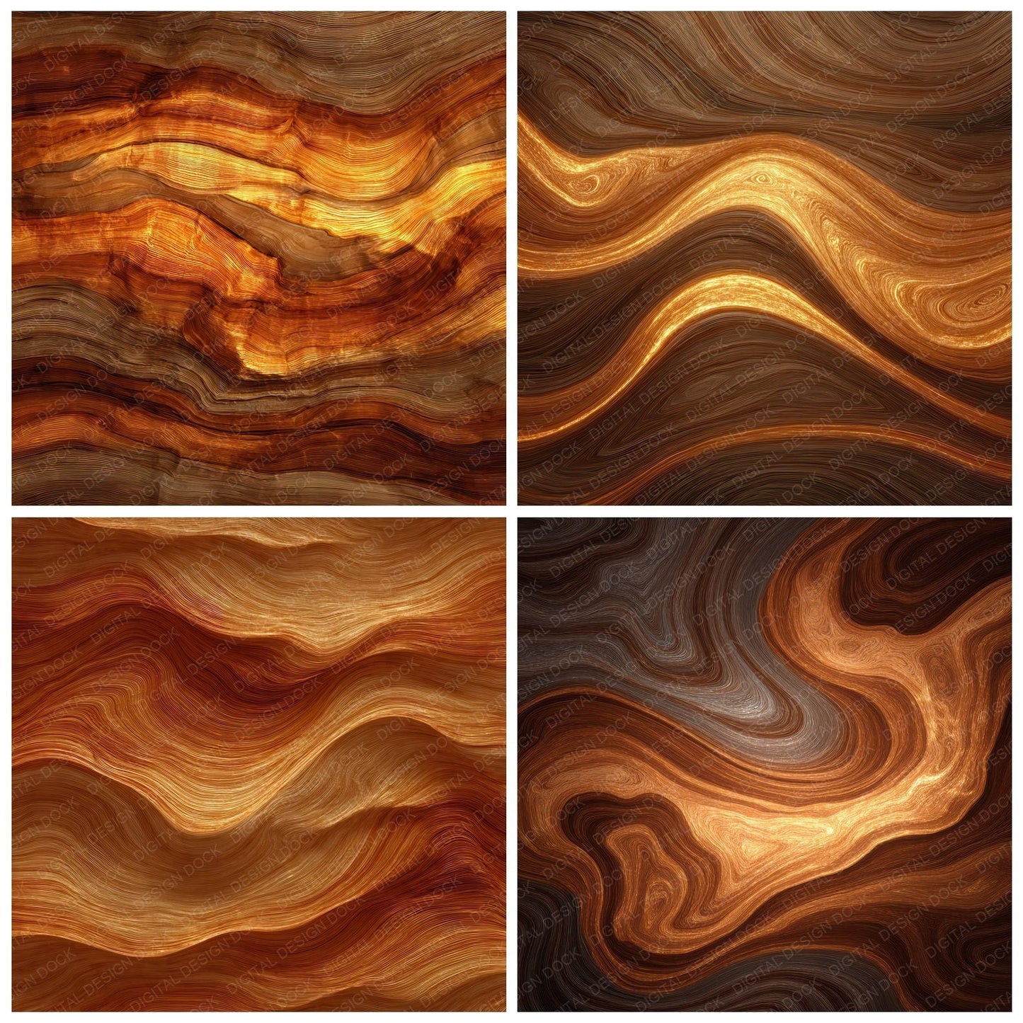 Curly Koa Flame Bronze Digital Paper Pack (DDD001364)