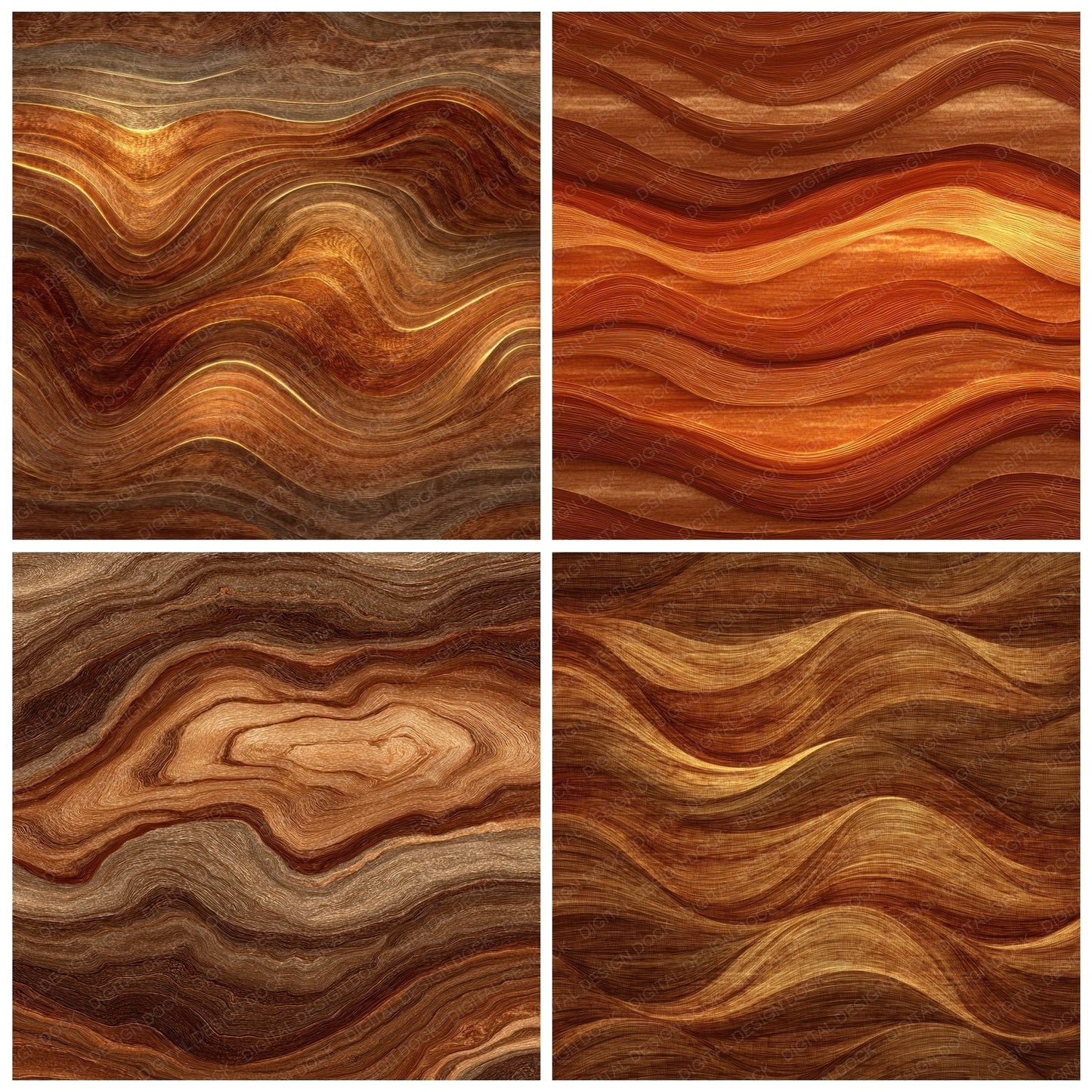 Curly Koa Flame Bronze Digital Paper Pack (DDD001364)