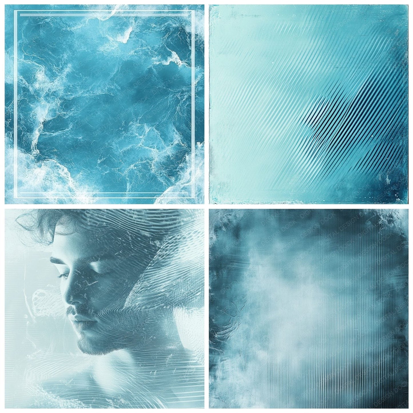 Cyan Flash Bracket Digital Paper Pack (DDD001369)