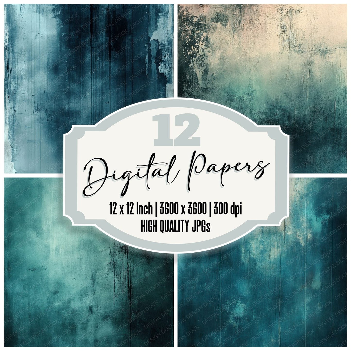 Cyan Fog Graphite Digital Paper Pack (DDD001370)