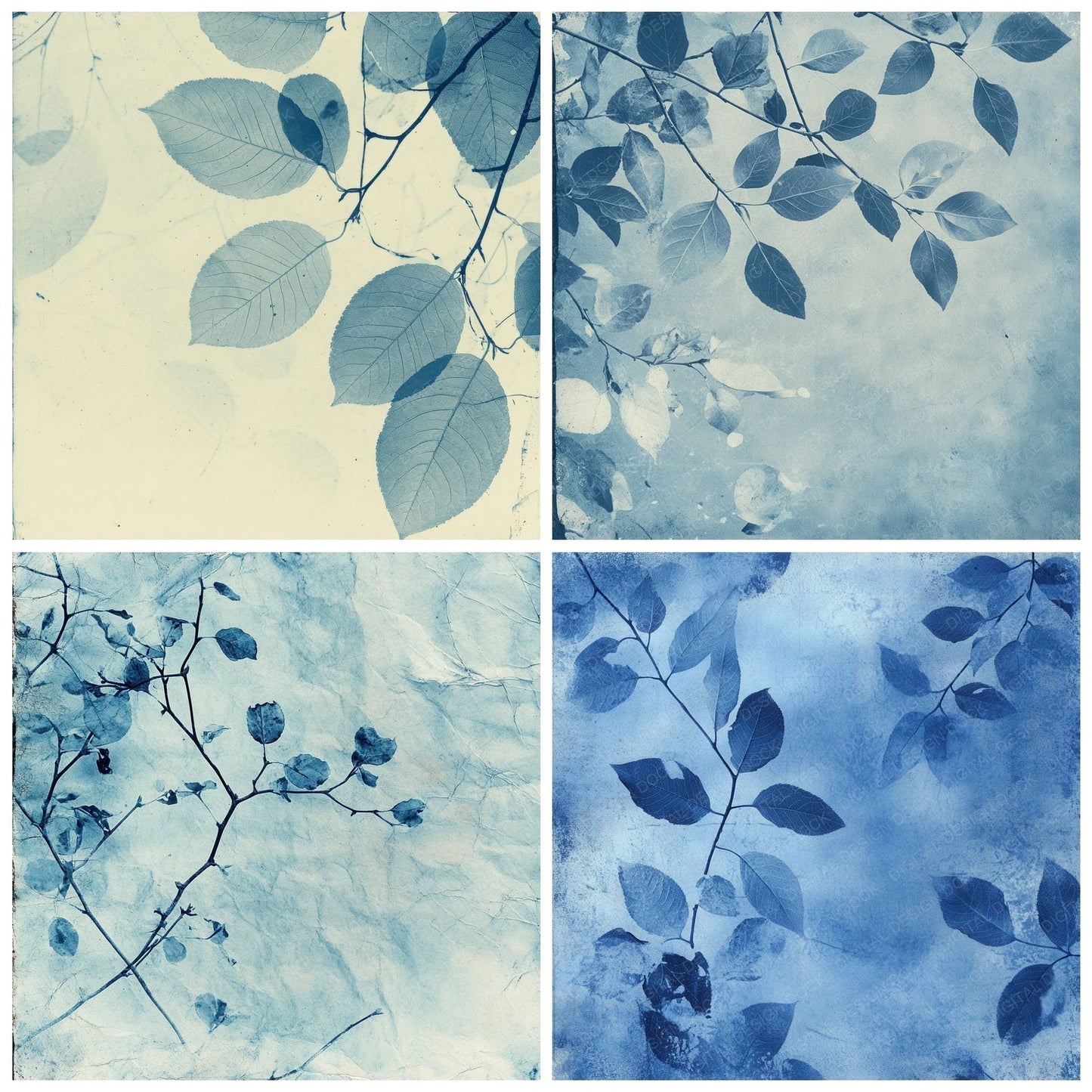 Cyanotype Leaf Film Digital Paper Pack (DDD001372)