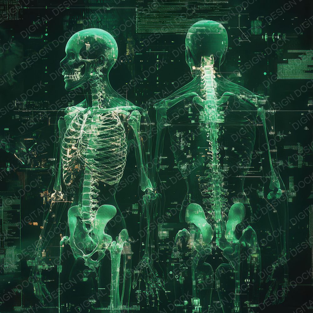 Cyber Skeleton Scan Digital Paper Pack (DDD001375)