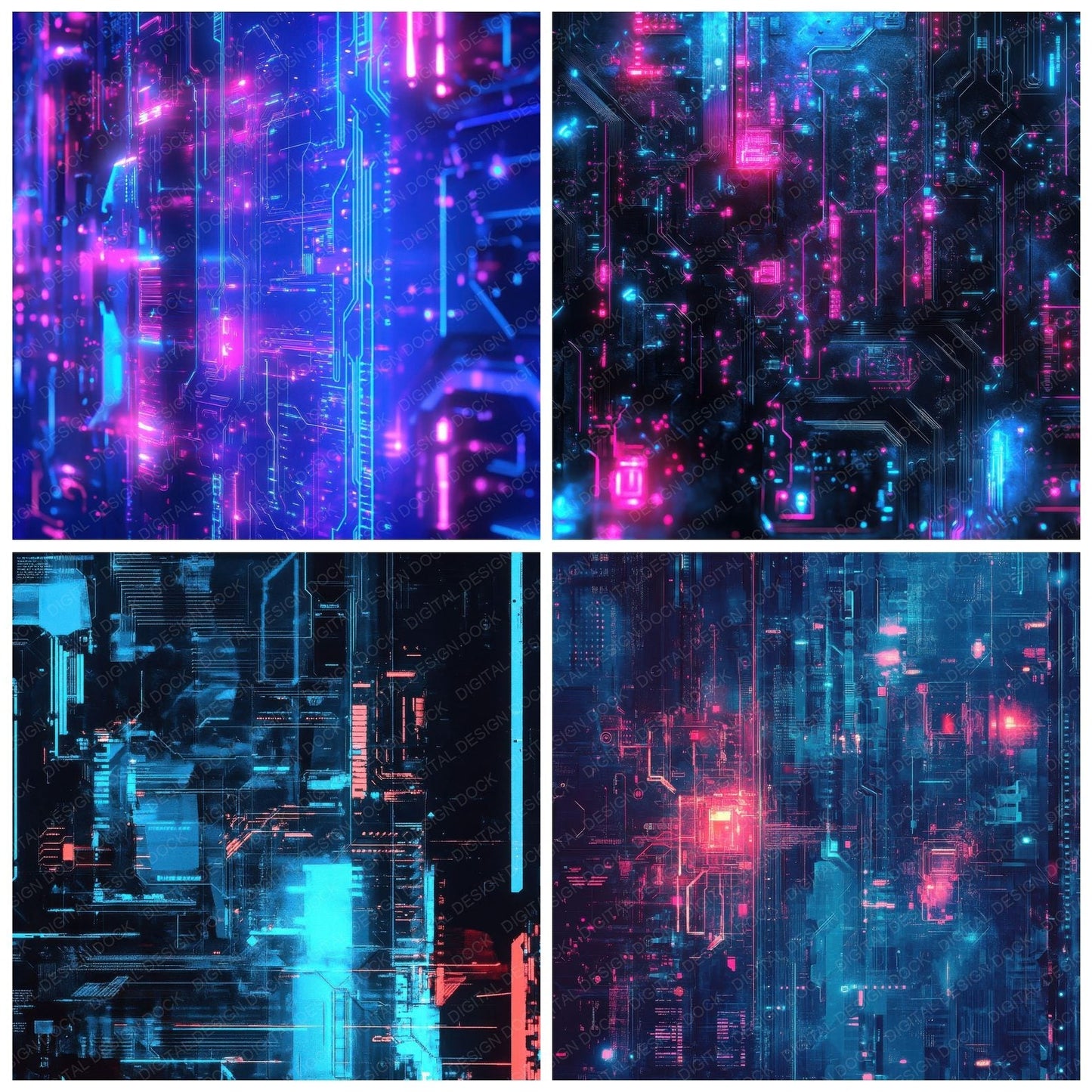 Cyberpunk Holograph Digital Paper Pack (DDD001376)