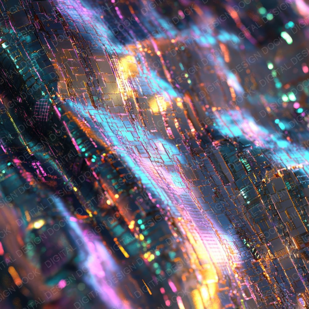 Cyberpunk Holographic Fabric Background Digital Paper Pack (DDD001377)