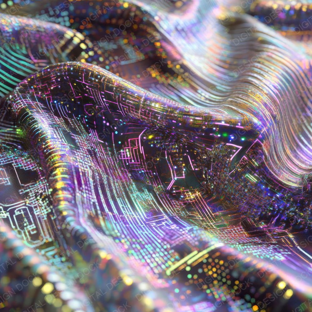 Cyberpunk Holographic Fabric Background Digital Paper Pack (DDD001377)