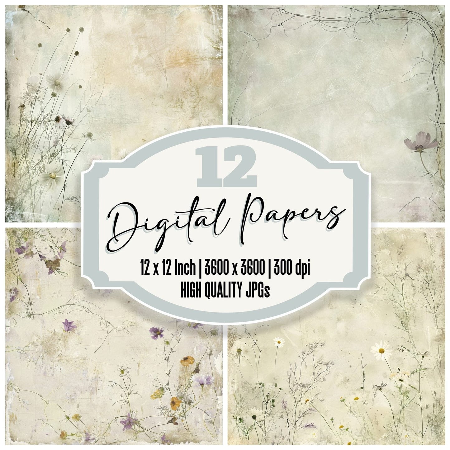 Daisies and Poppies Digital Paper Pack (DDD001382)