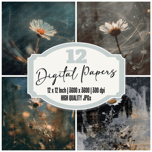 Daisy Invert Grain Digital Paper Pack (DDD001383)