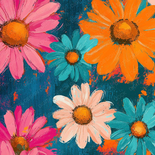 Daisy Spiral Neon Digital Paper Pack (DDD001385)