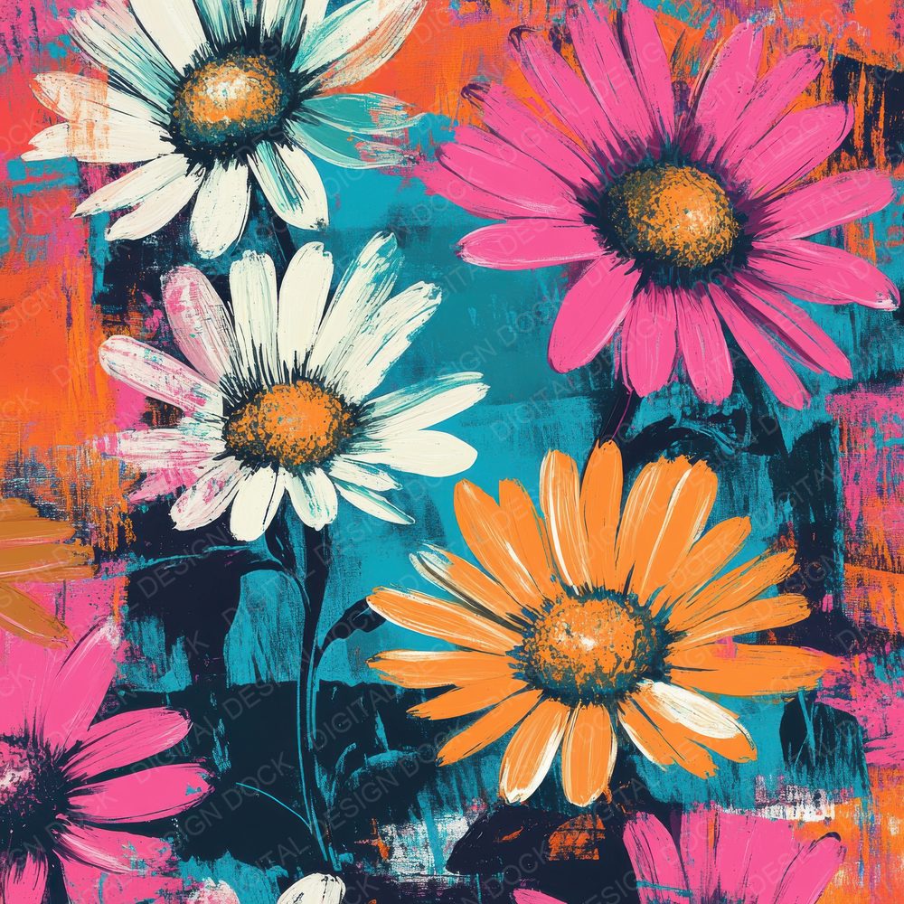 Daisy Spiral Neon Digital Paper Pack (DDD001385)