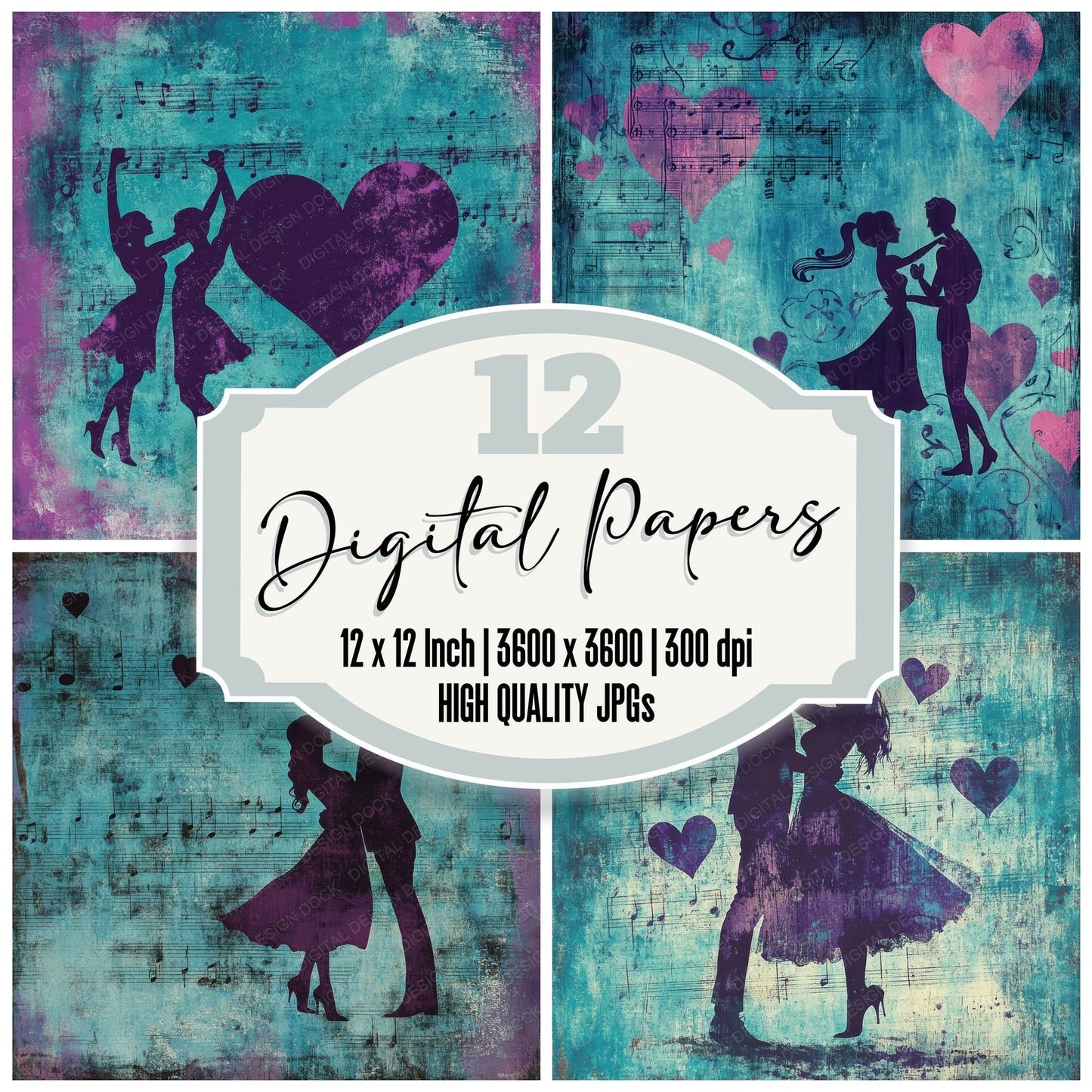 Dance Heart Rhythm Digital Paper Pack (DDD001394)