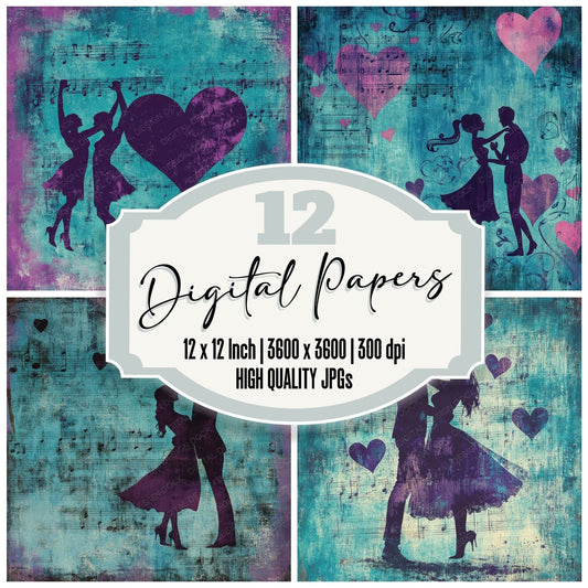 Dance Heart Rhythm Digital Paper Pack (DDD001394)