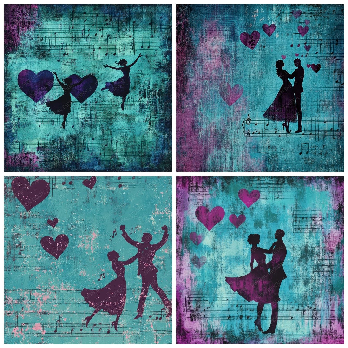 Dance Heart Rhythm Digital Paper Pack (DDD001394)