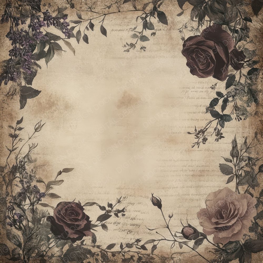 Dark Academia Flora Digital Paper Pack (DDD001396)