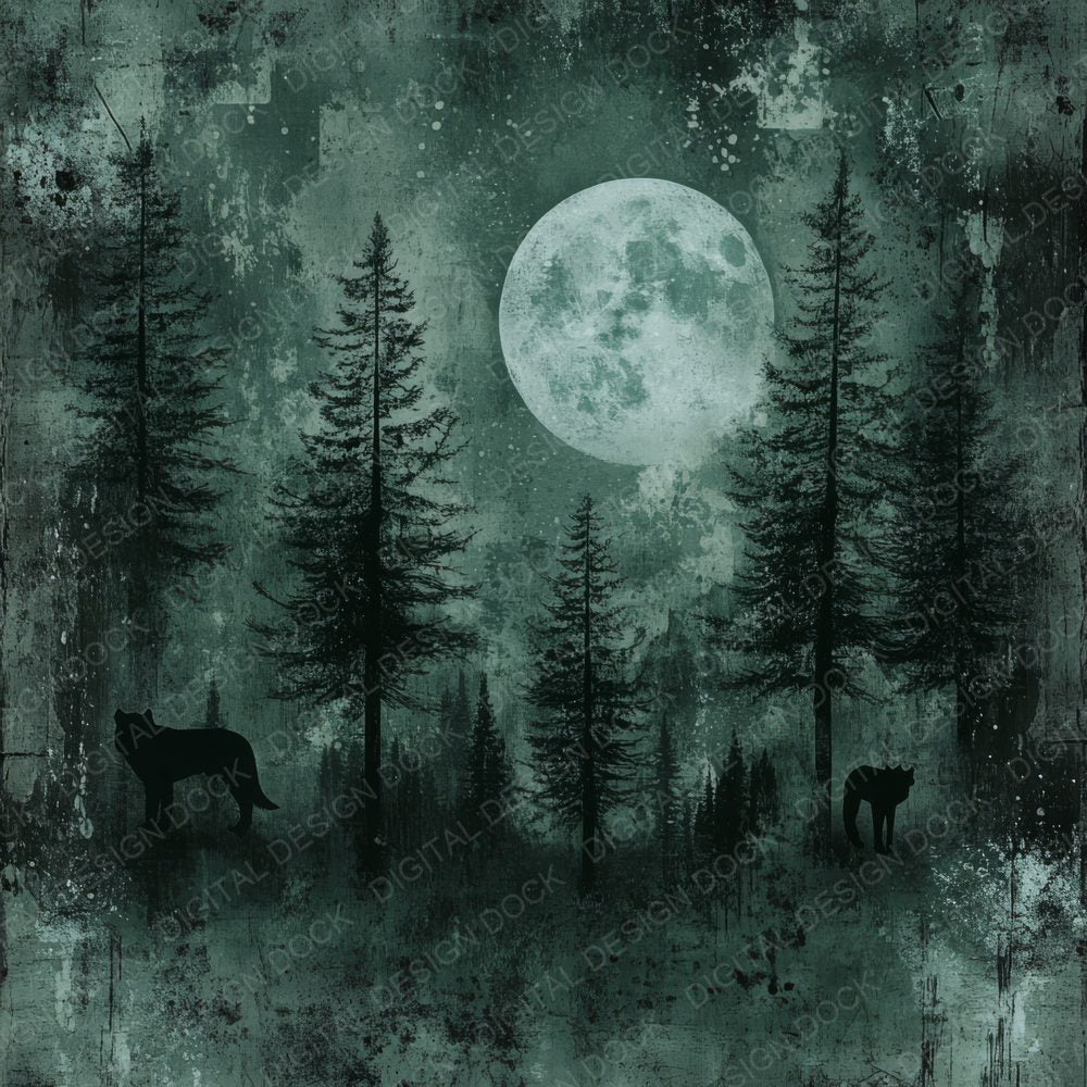 Dark Green Forest Digital Paper Pack (DDD001399)