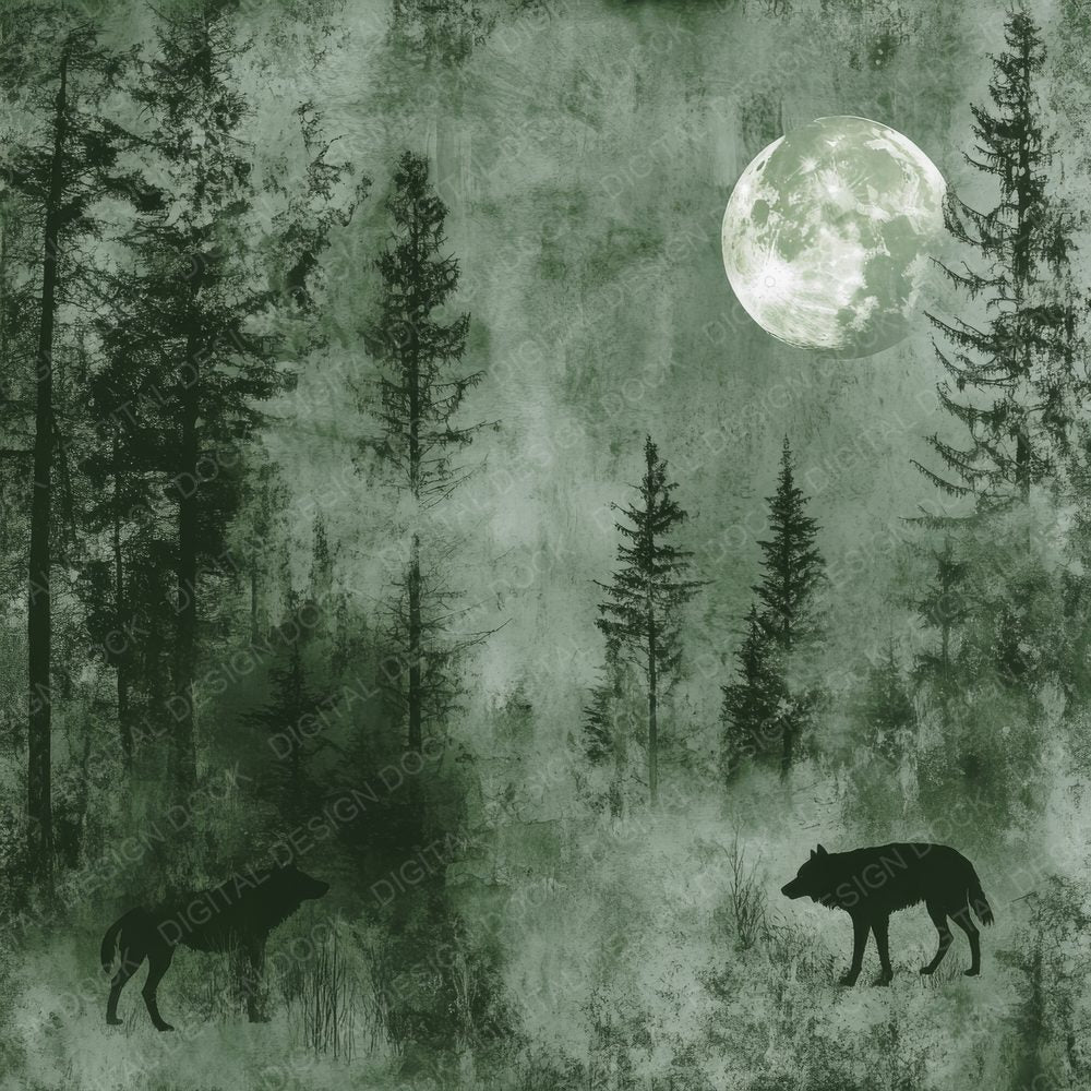 Dark Green Forest Digital Paper Pack (DDD001399)