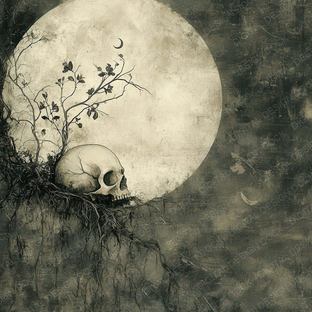 Death Vine Skull Moon Digital Paper Pack (DDD001410)