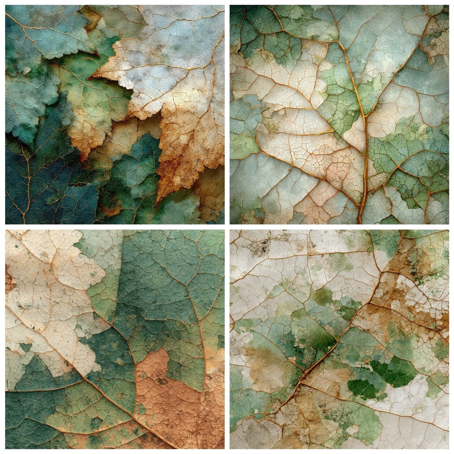Decay Leaf Vein Fractal Digital Paper Pack (DDD001411)