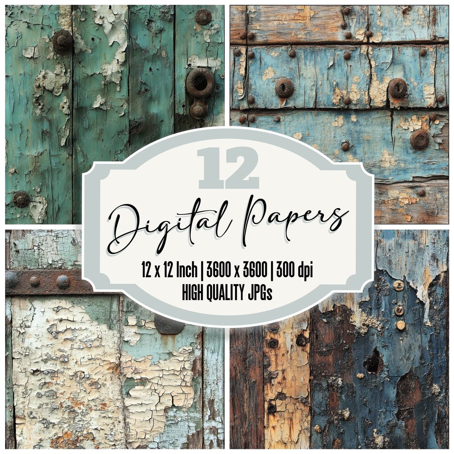 Decayed Shipwreck Salt Background Digital Paper Pack (DDD001412)