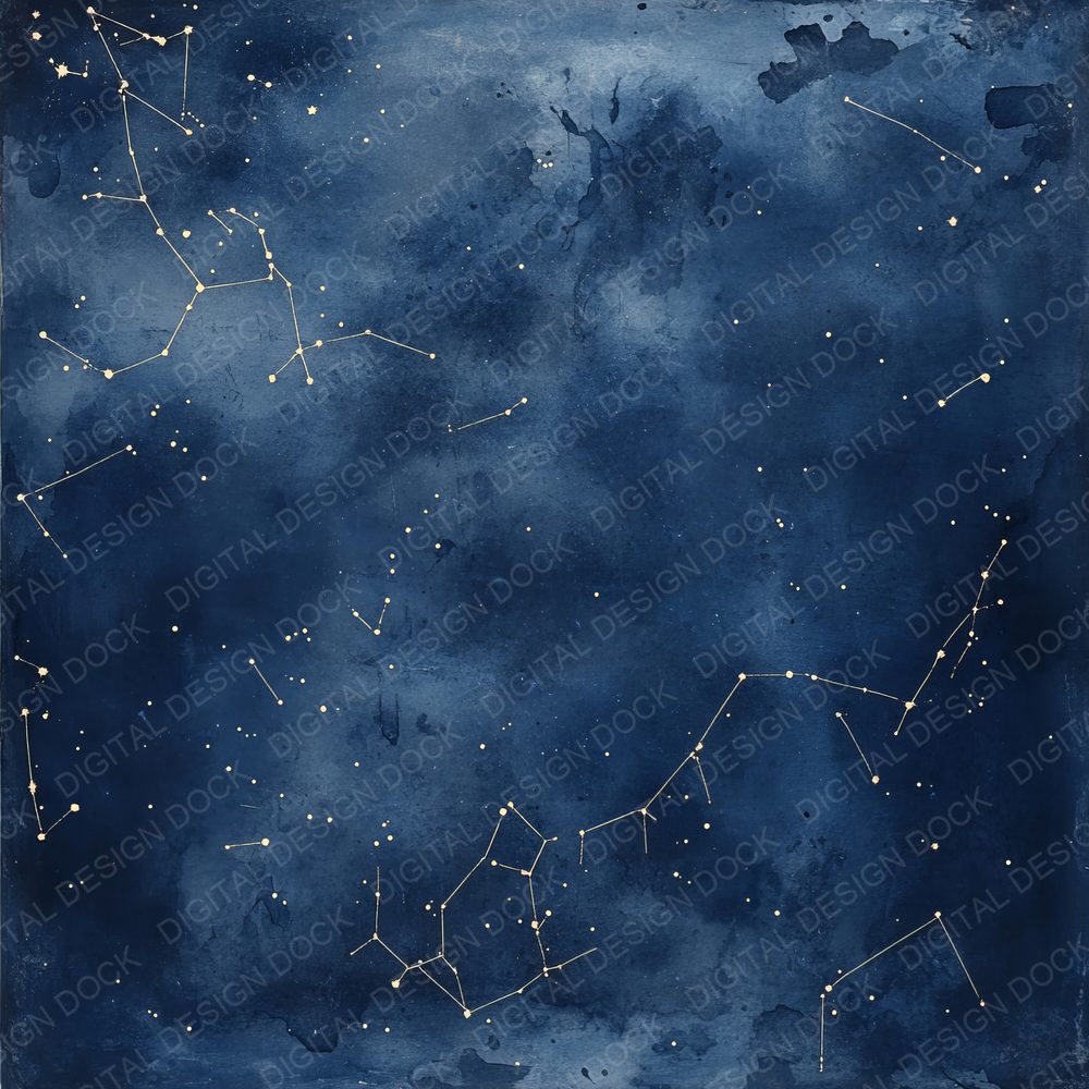 Deep Indigo Zodiac Constellations Digital Paper Pack (DDD001423)