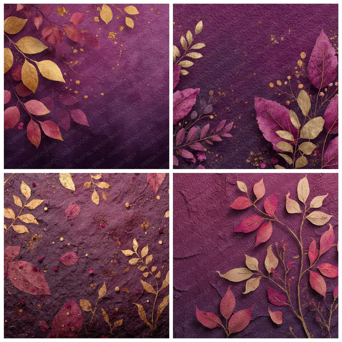 Deep Plum Dust Pressed Digital Paper Pack (DDD001426)