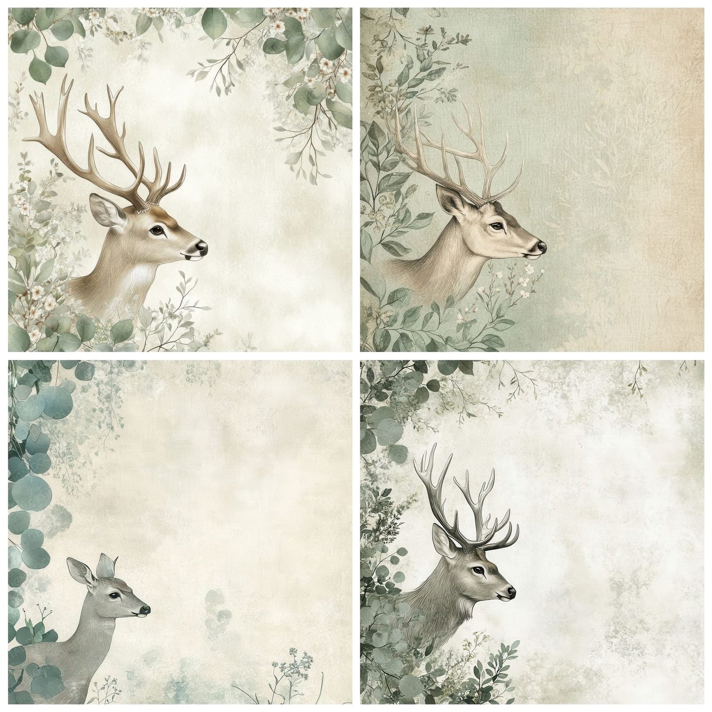 Deer Eucalyptus Whisper Digital Paper Pack (DDD001429)