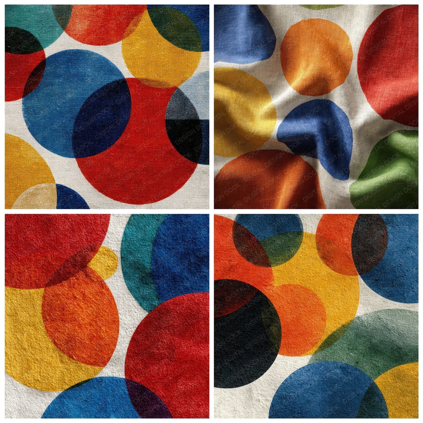 Delaunay Circle Rhythm Linen Pop Digital Paper Pack (DDD001432)