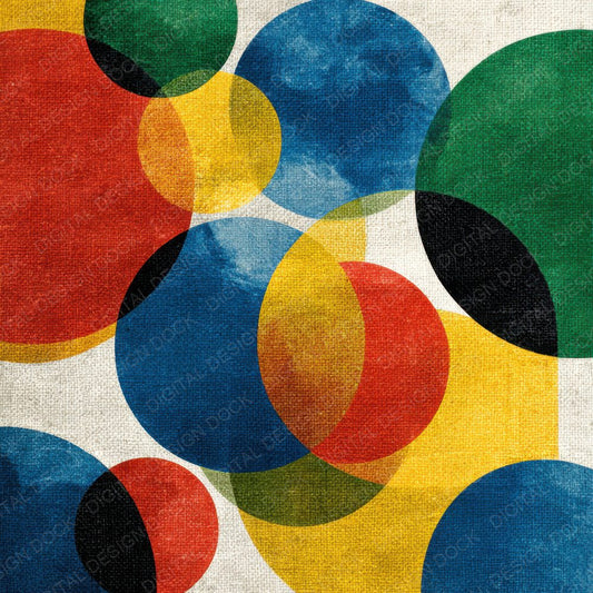 Delaunay Circle Rhythm Linen Pop Digital Paper Pack (DDD001432)