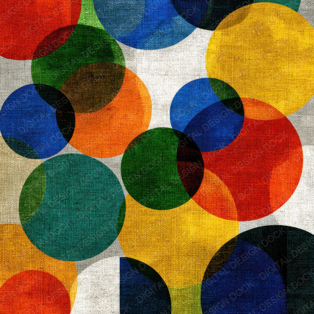 Delaunay Circle Rhythm Linen Pop Digital Paper Pack (DDD001432)