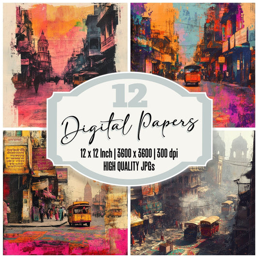 Delhi Temple Fabric Digital Paper Pack (DDD001434)