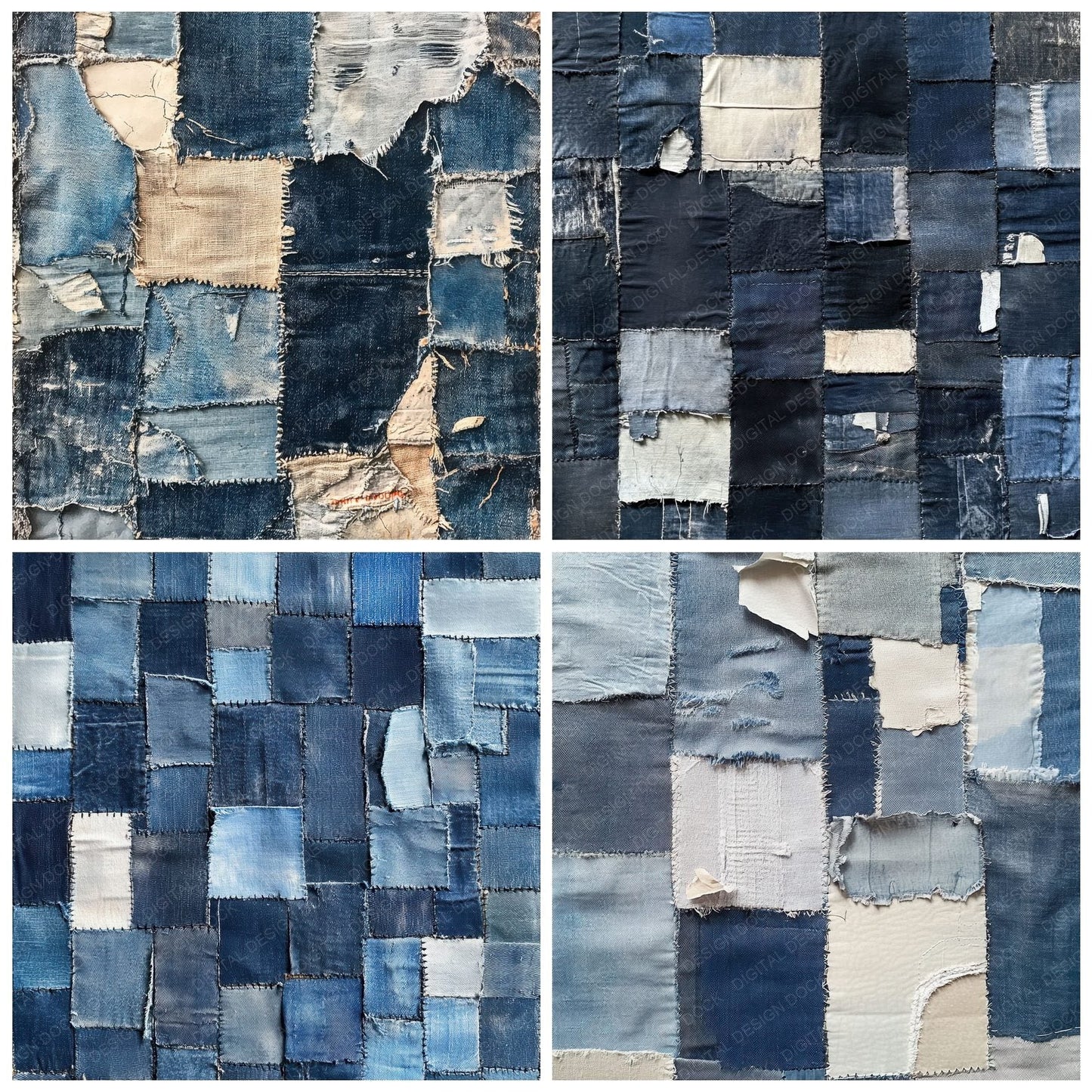 Denim Patch Stitch Digital Paper Pack (DDD001440)