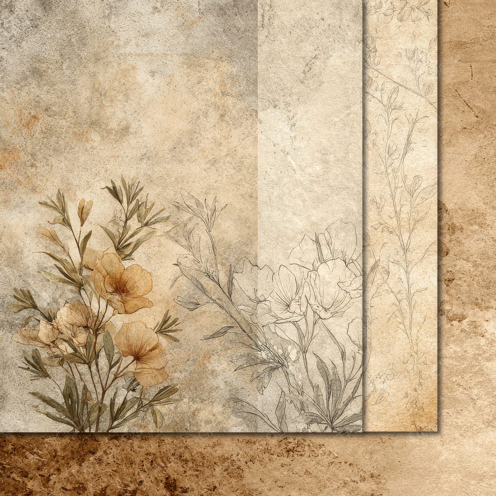 Desert Bloom Sand Dust Flora Digital Paper Pack (DDD001445)