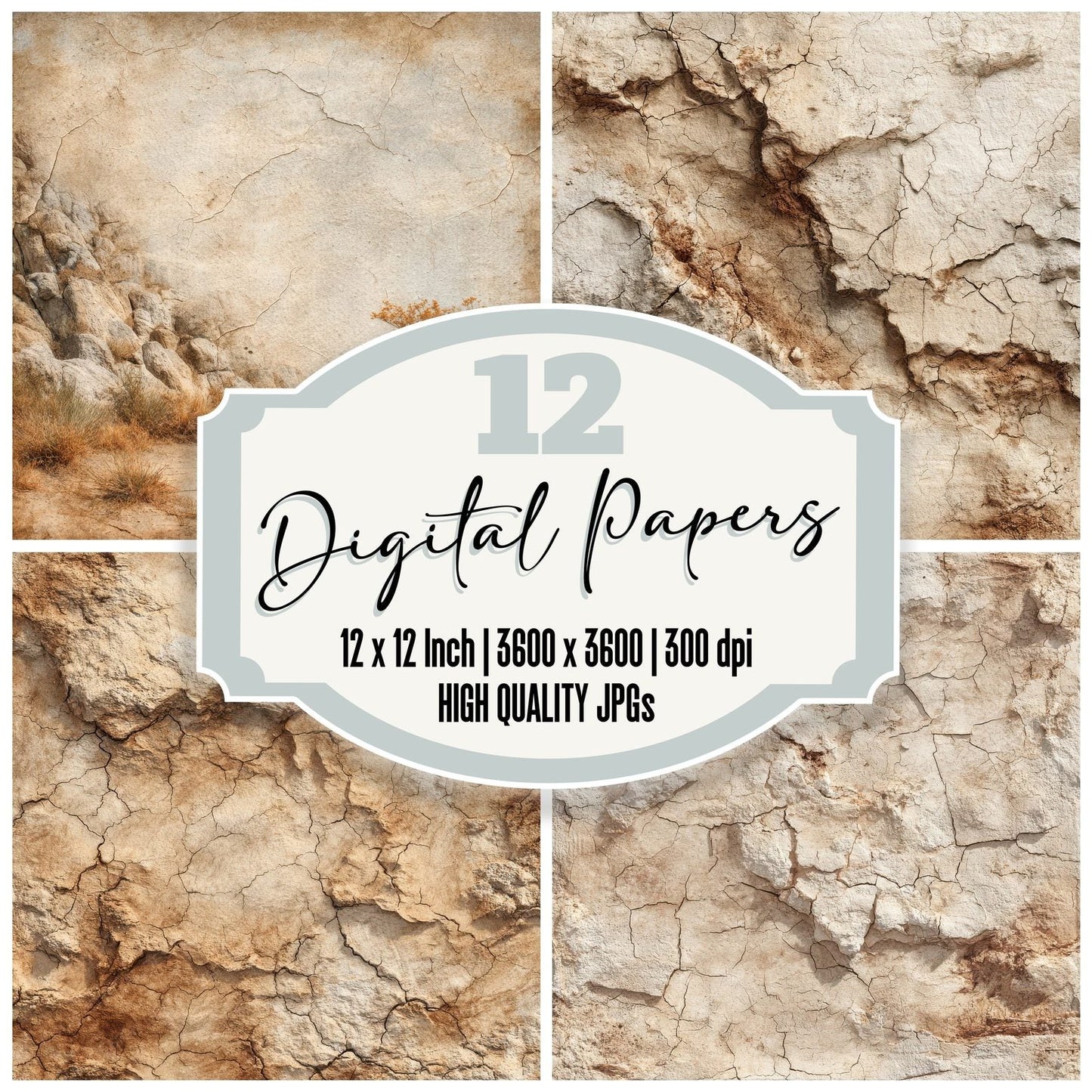 Desert Dune Crack Trail Burn Digital Paper Pack (DDD001449)