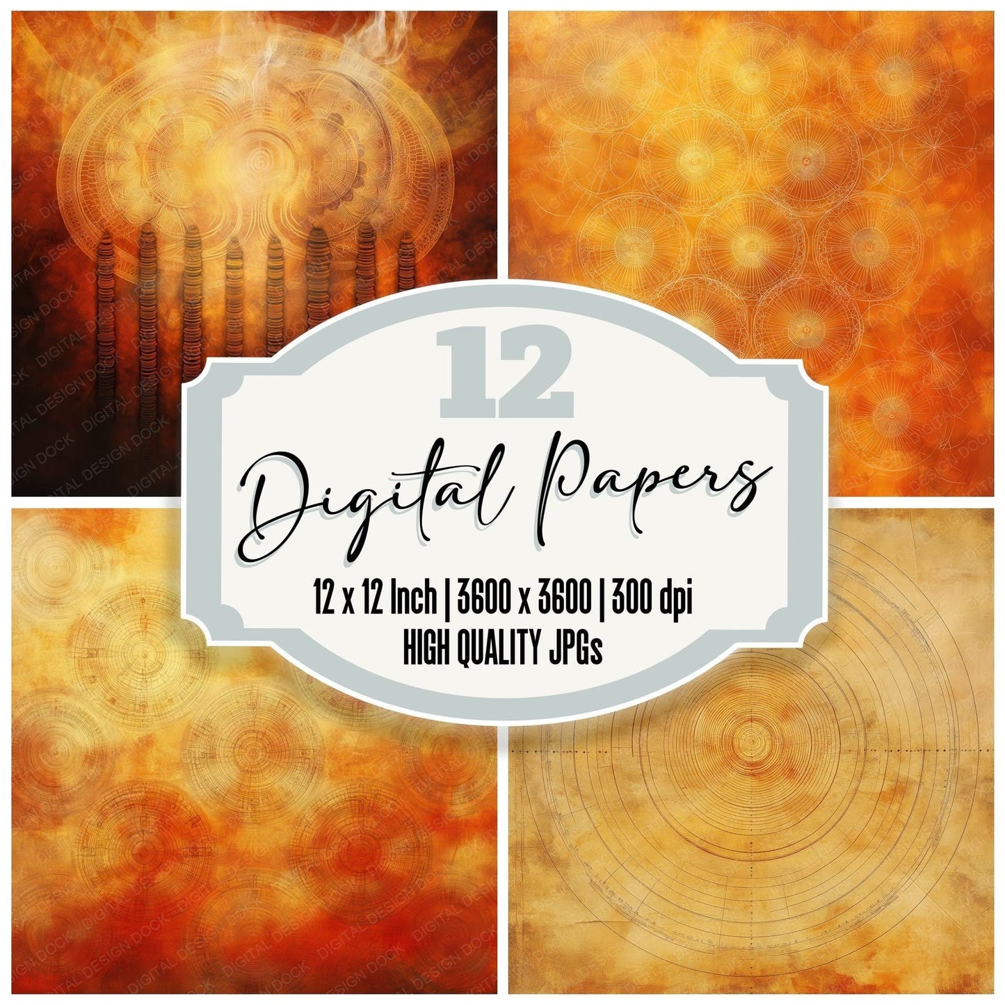 Dharma Wheel Smoke Digital Paper Pack (DDD001459)