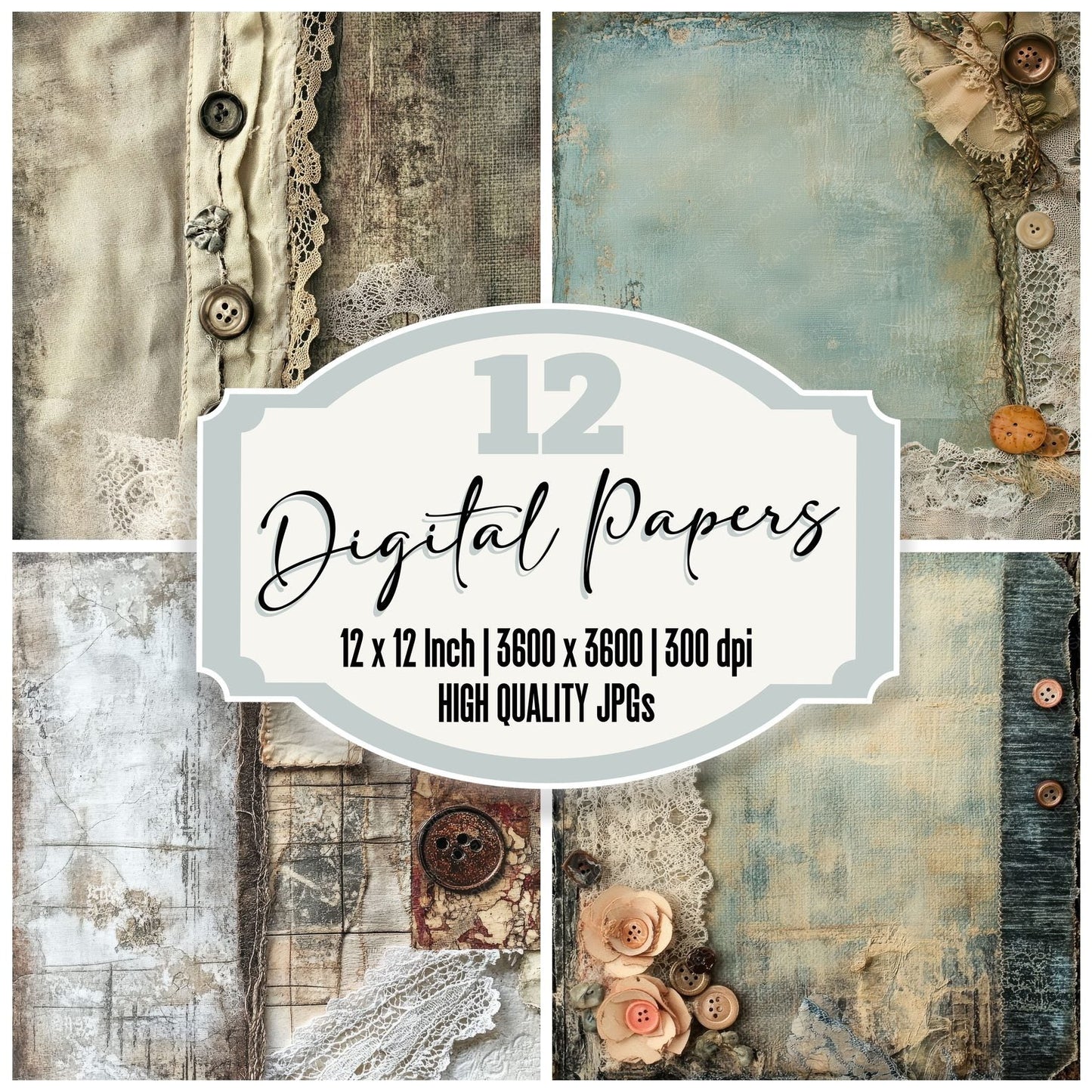Distressed Felt and Silk Digital Paper Digital Paper Pack (DDD001468)