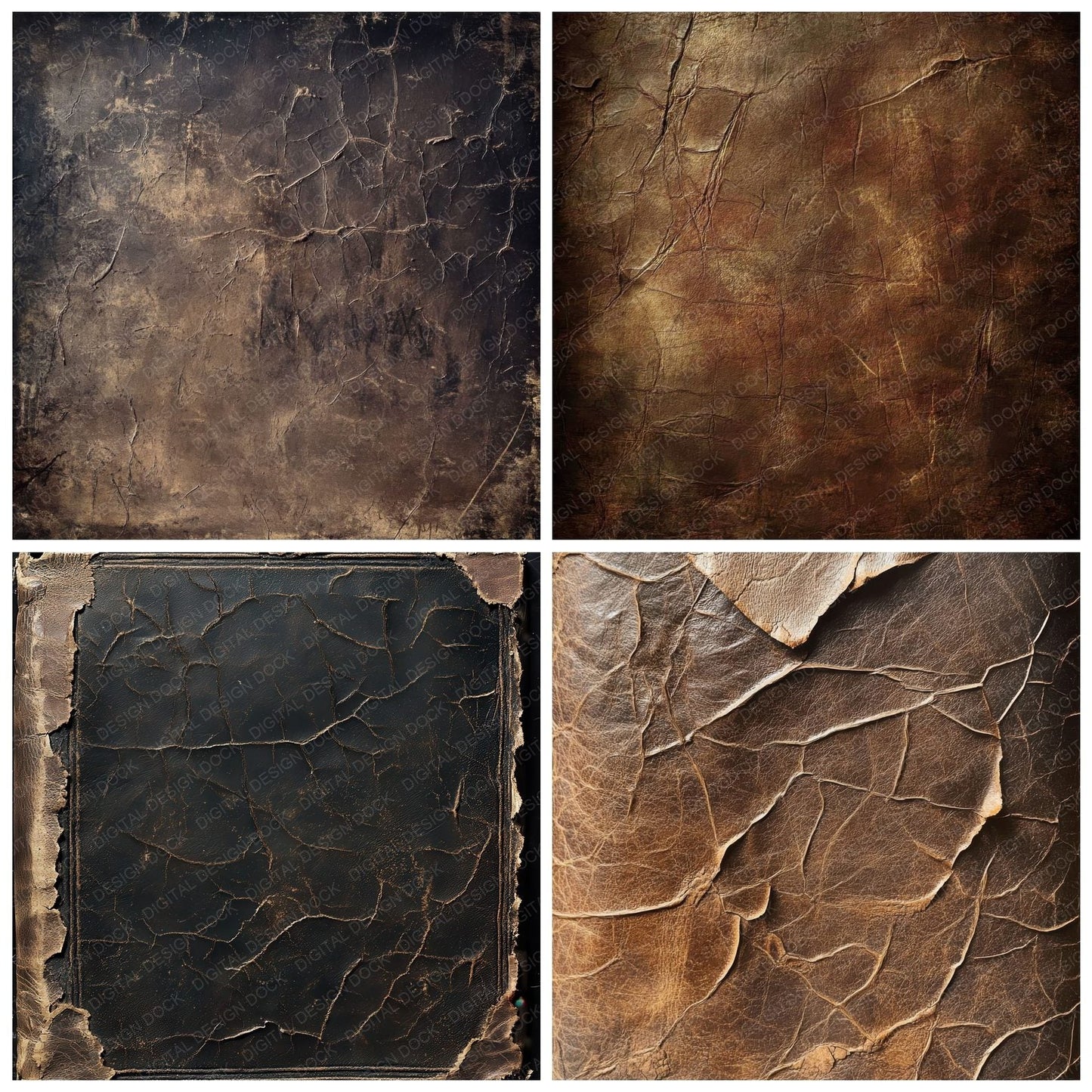 Distressed Leather Background Digital Paper Pack (DDD001469)