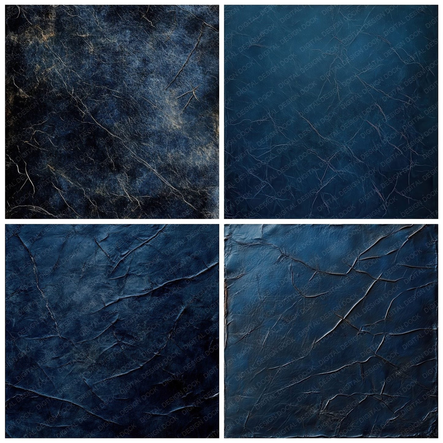 Distressed Navy Leather Background Digital Paper Pack (DDD001471)