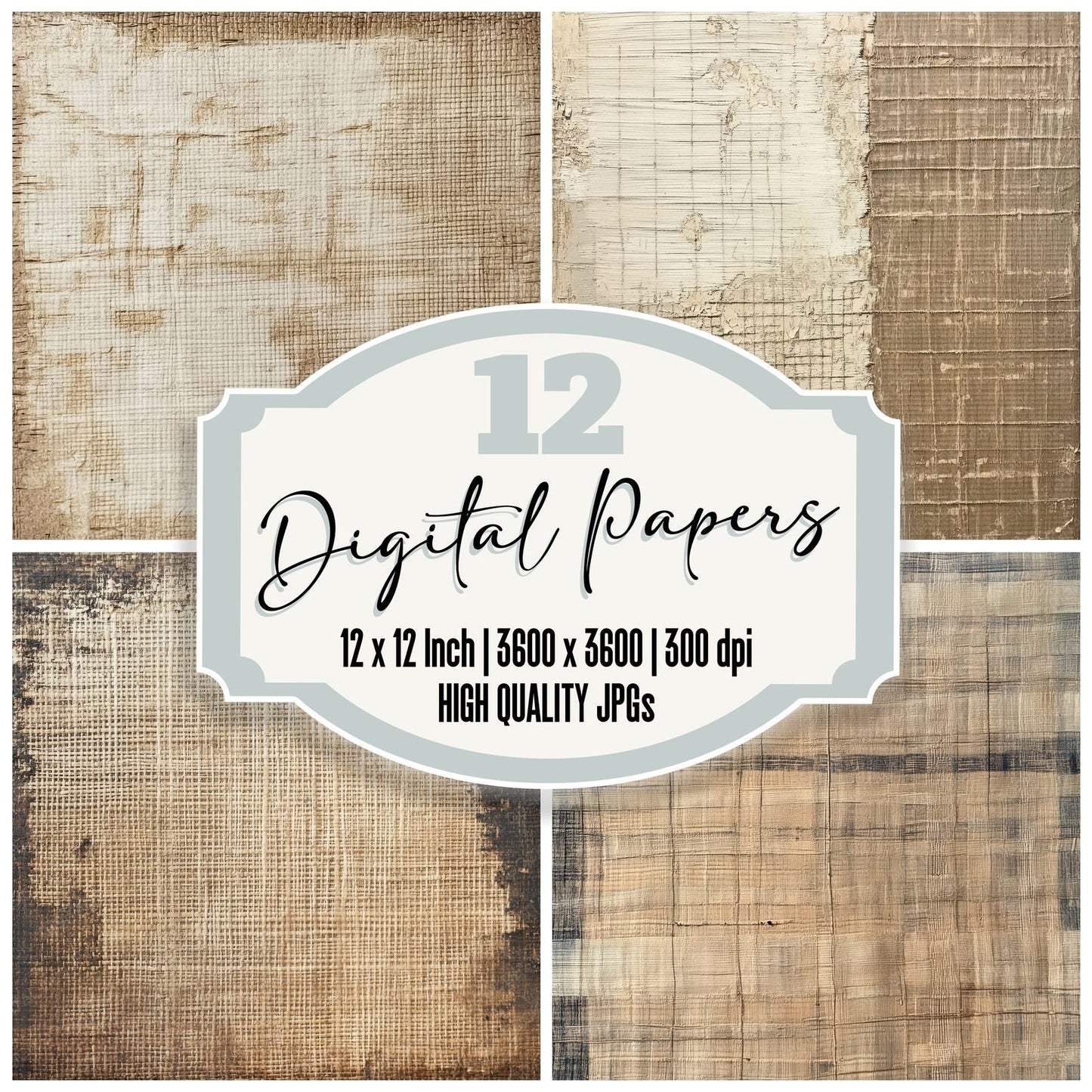 Distressed Tatami Mat Background Digital Paper Pack (DDD001472)