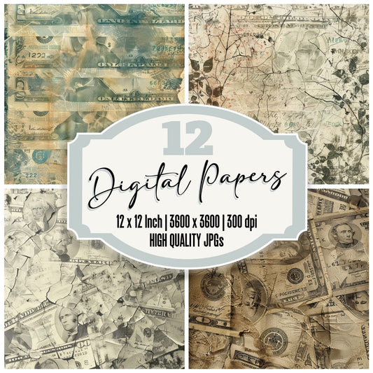 Dollar Bills Digital Paper Pack (DDD001474)