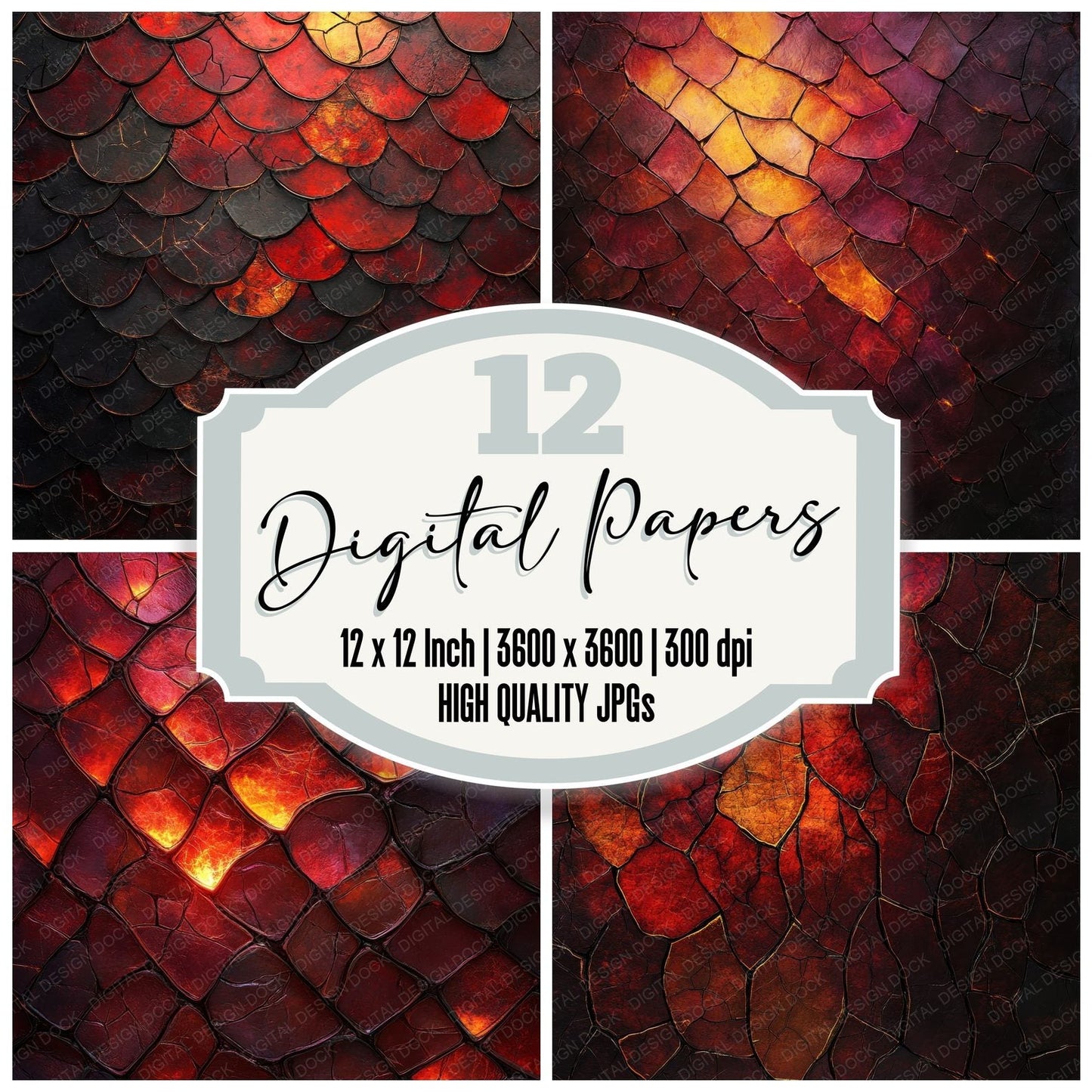 Dragon Ruby Ember Digital Paper Pack (DDD001479)